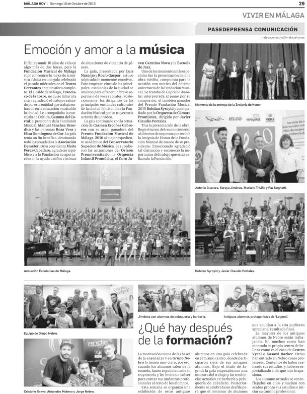 Gala Fundación Musical de Málaga en Málaga Hoy